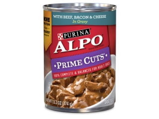 Dog Food Can ALPO Prime Cuts Beef, Bacon&Cheese 13.2oz