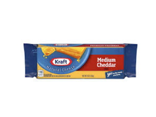 Cheese Kraft Medium Cheddar Block 8 oz
