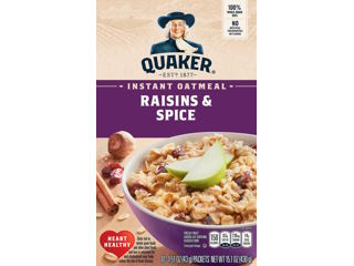 Oats Quaker Instant Raisins & Spice 8pk 1.5oz