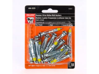 Wall Anchors Hammer Drive Hollow 1/8inch shirt 18pcs