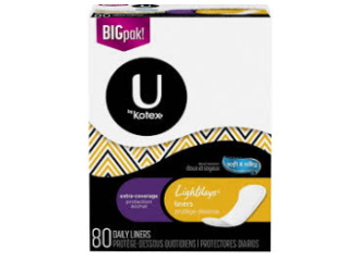Kotex Panty Liners Extra Coverage 80 count