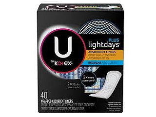 Kotex Lightdays Absorbent Liners Regular 40 count