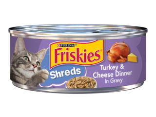 Cat Food Can Friskies Shreds Turkey & Cheese 5.5oz