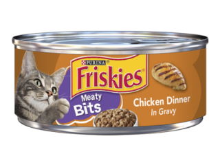 Cat Food Can Friskies Meaty Bits Chicken Dinner in Gravy 5.5oz