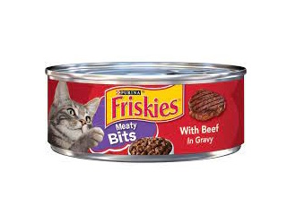 Cat Food Can Friskies Meaty Bits Beef in Gravy 5.5oz