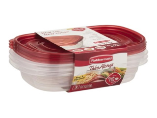 Containers Rubbermaid 3 Divided Rectangles w Lids