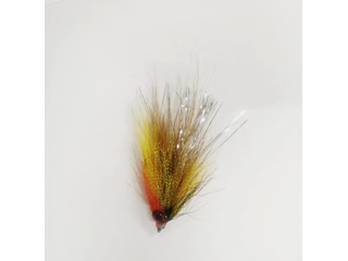 Fly Lure Yellow/ Orange/ Black with Flash - Click Image to Close