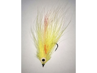 Fly Lure Neon Green w Red and Flash