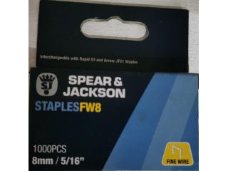 Staples Spear & Jackson FW8 8mm/5/16" 1000 pieces - Click Image to Close