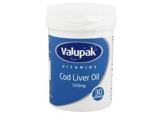 Valupak Cod Liver Oil 550Mg 30 - Click Image to Close