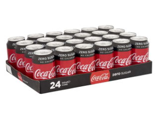 Coca-Cola Zero Soda 355ml Cans (24 Flat)