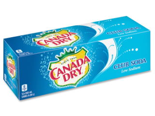 Canada Dry Club Soda 355ml Cans (12 Pack)