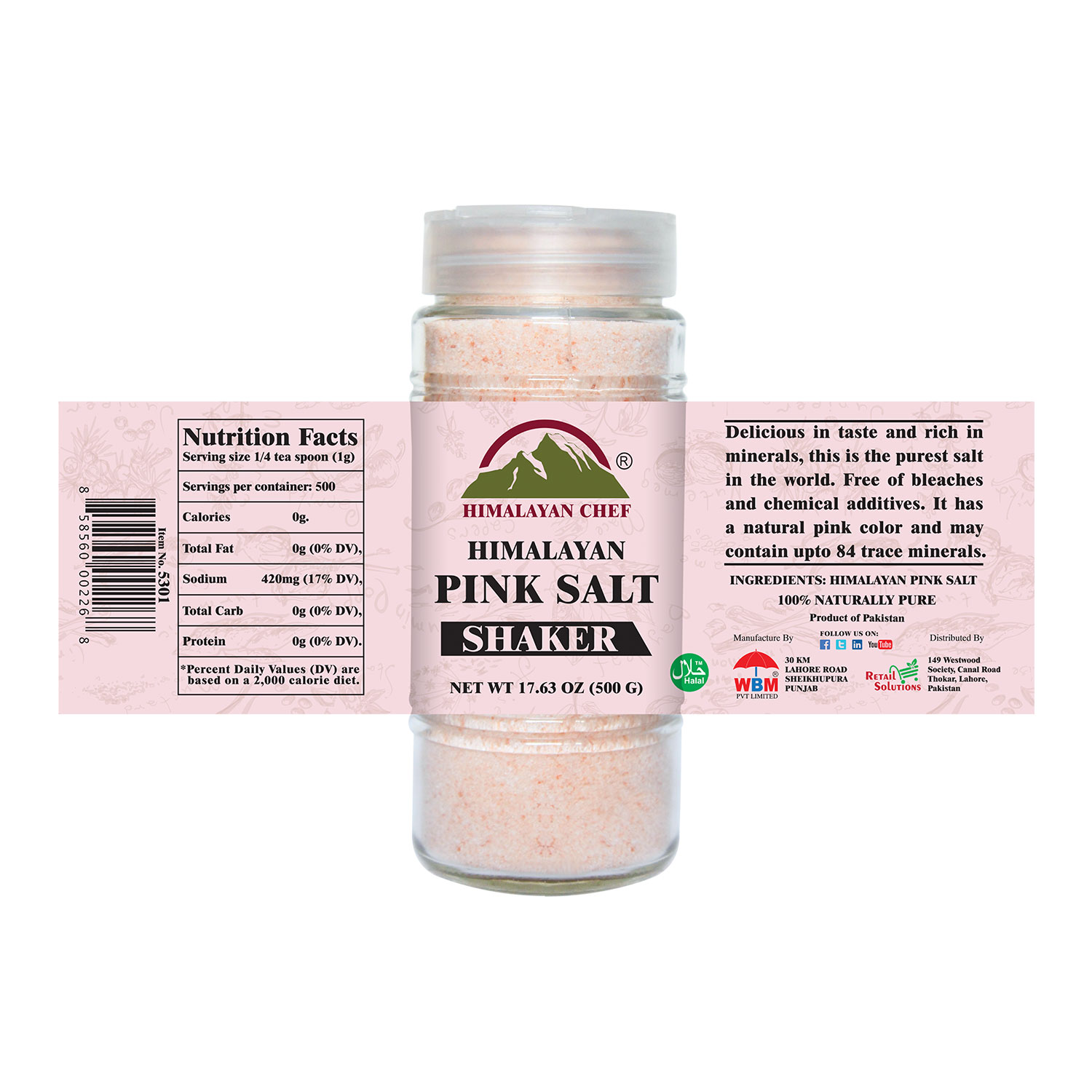 Himalayan Chef Pink Salt Fine Salt 9oz