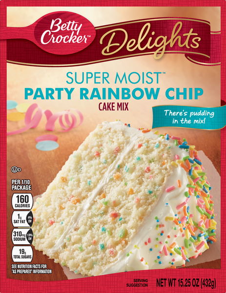 Cake Mix Betty Crocker Rainbow Chip 432g - Click Image to Close