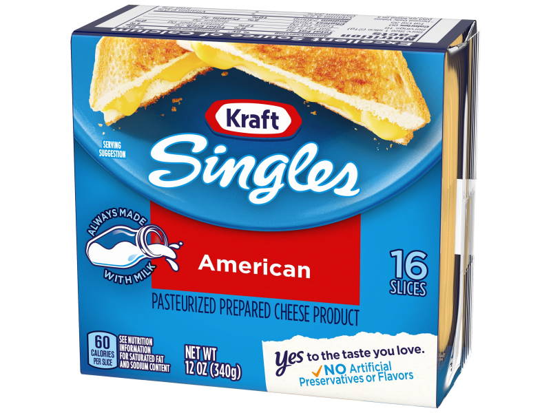 Cheese Kraft American Sliced Singles 16 slices - Click Image to Close