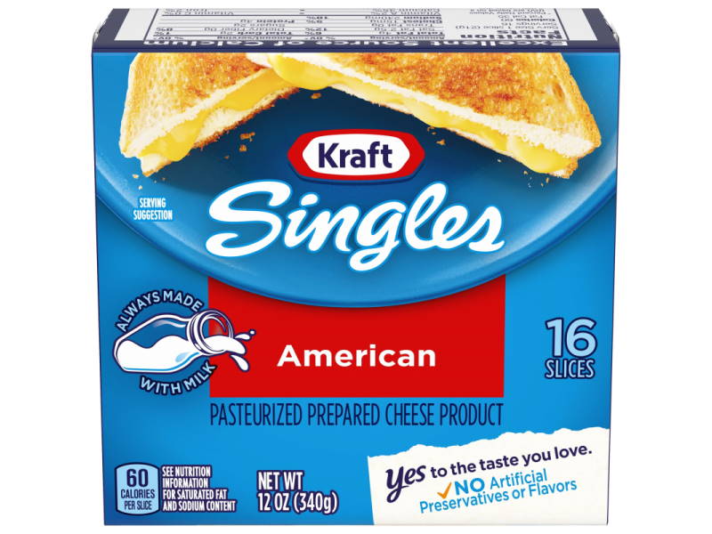 Cheese Kraft American Sliced Singles 16 slices - Click Image to Close
