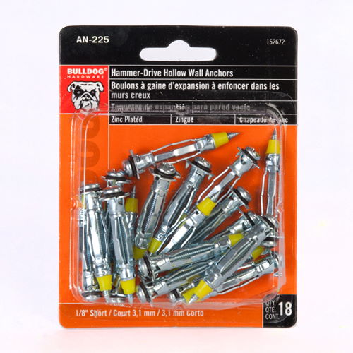 Wall Anchors Hammer Drive Hollow 1/8inch shirt 18pcs - Click Image to Close