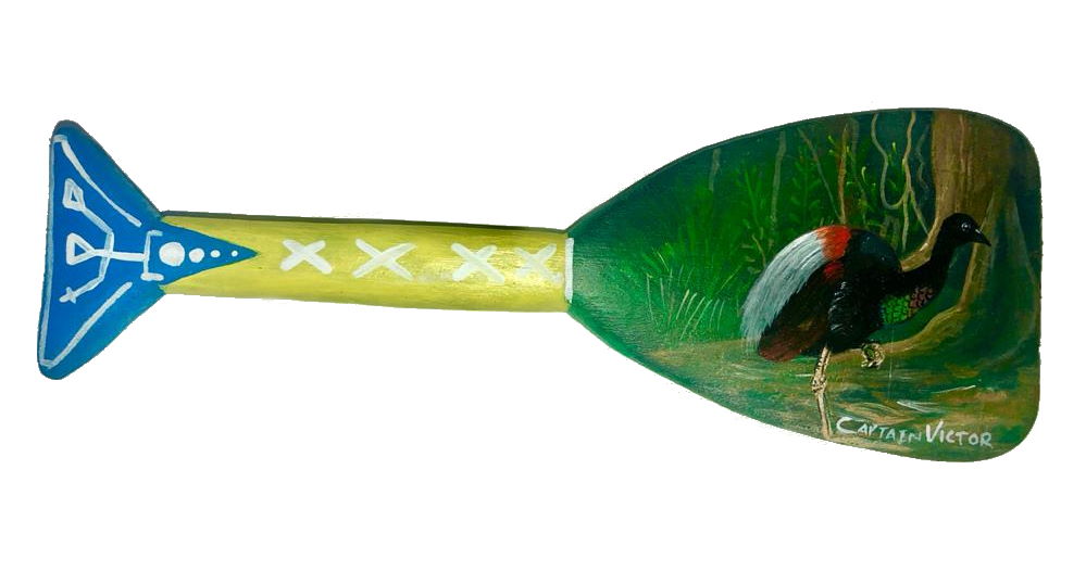 Fish Paddle Mini Grey Black Trumpeter - Click Image to Close