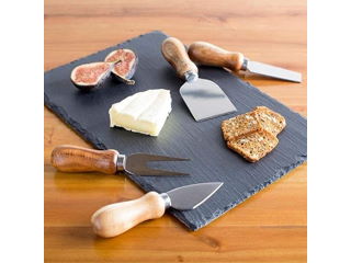 Cheese Board with Knives Stilton Slate - Set of 5