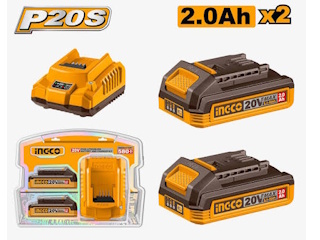 Battery Ingco 2x20v 2AH + Charger
