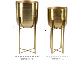 Planter Gold Dome Large Planter Pot with Removable Stand