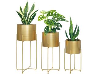 Planter Gold Tall set of 3 for Living Room Bedroom Office