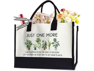 Tote Canvas Just one MORE Plantaholic canvas tote